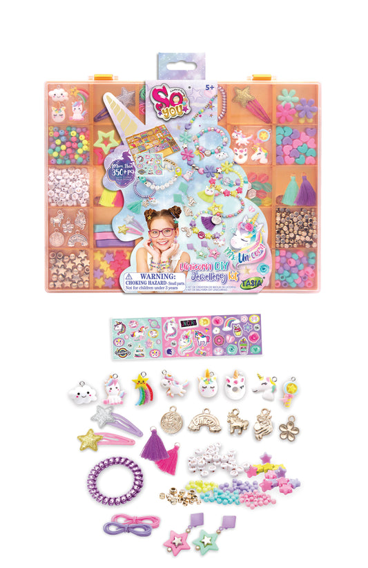 TASIA - Sada na výrobu náramků a doplňků Jednorožec 350 ks