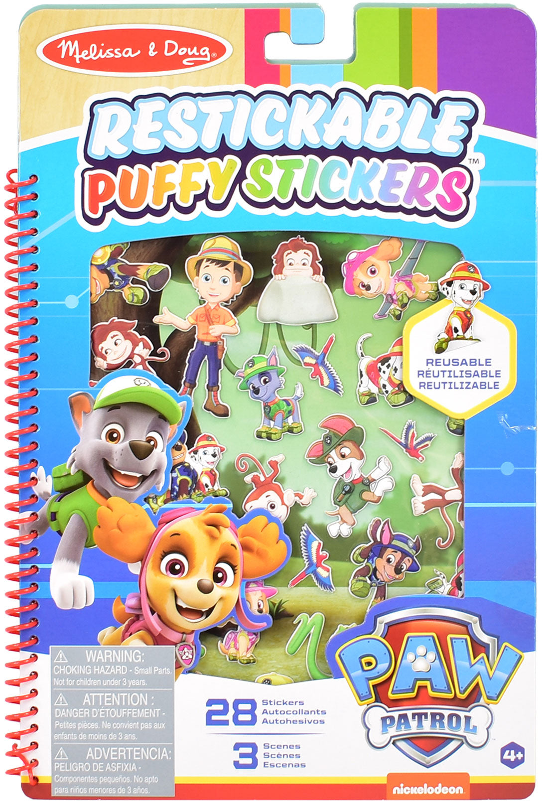 Melissa & Doug - TLAPKOVÁ PATROLA - Kniha s puffy samolepkami - Džungle 2