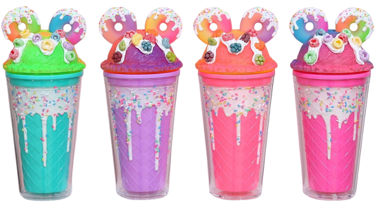 Kelímek s víčkem a brčkem Donuts 480ml - více variant