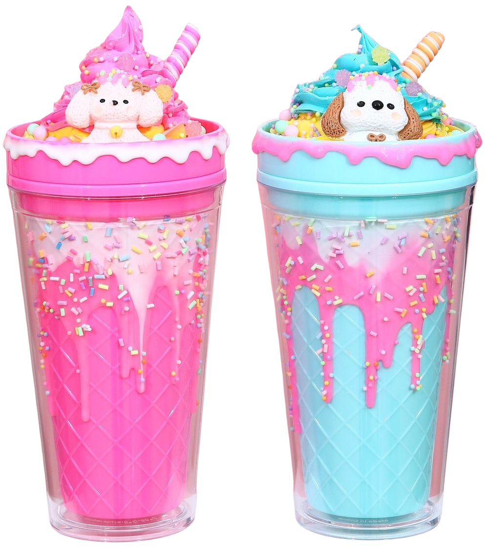 Kelímek s víčkem a brčkem Zmrzlinový Pejsek 480ml - více variant
