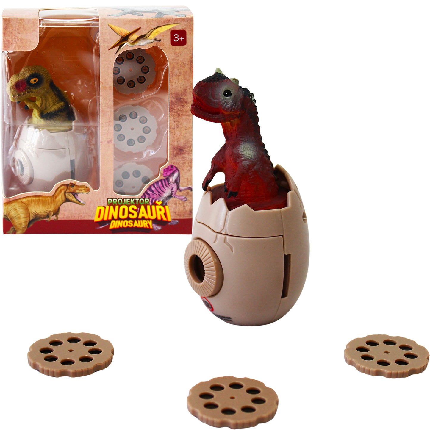 Projektor dinosaurů v podobě vajíčka se 3 výměnnými disky