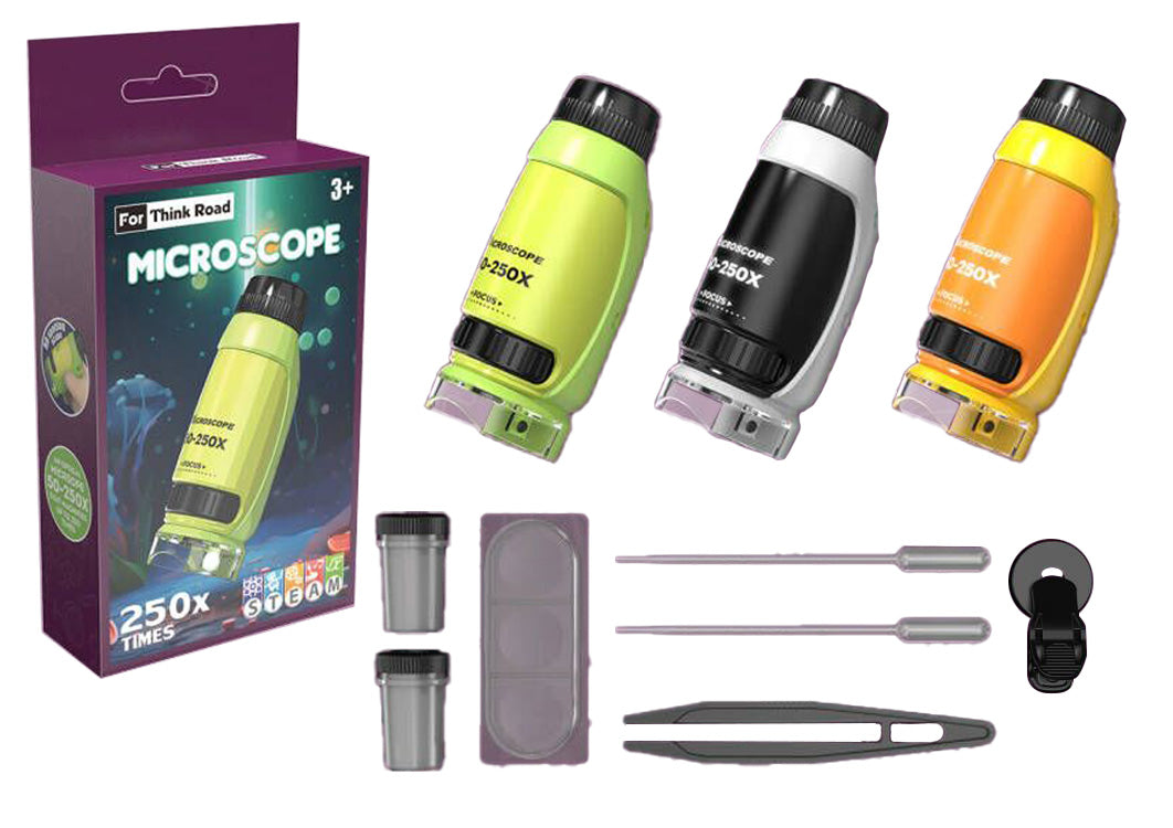 Přenosný kapesní mikroskop pro děti 250x - více variant
