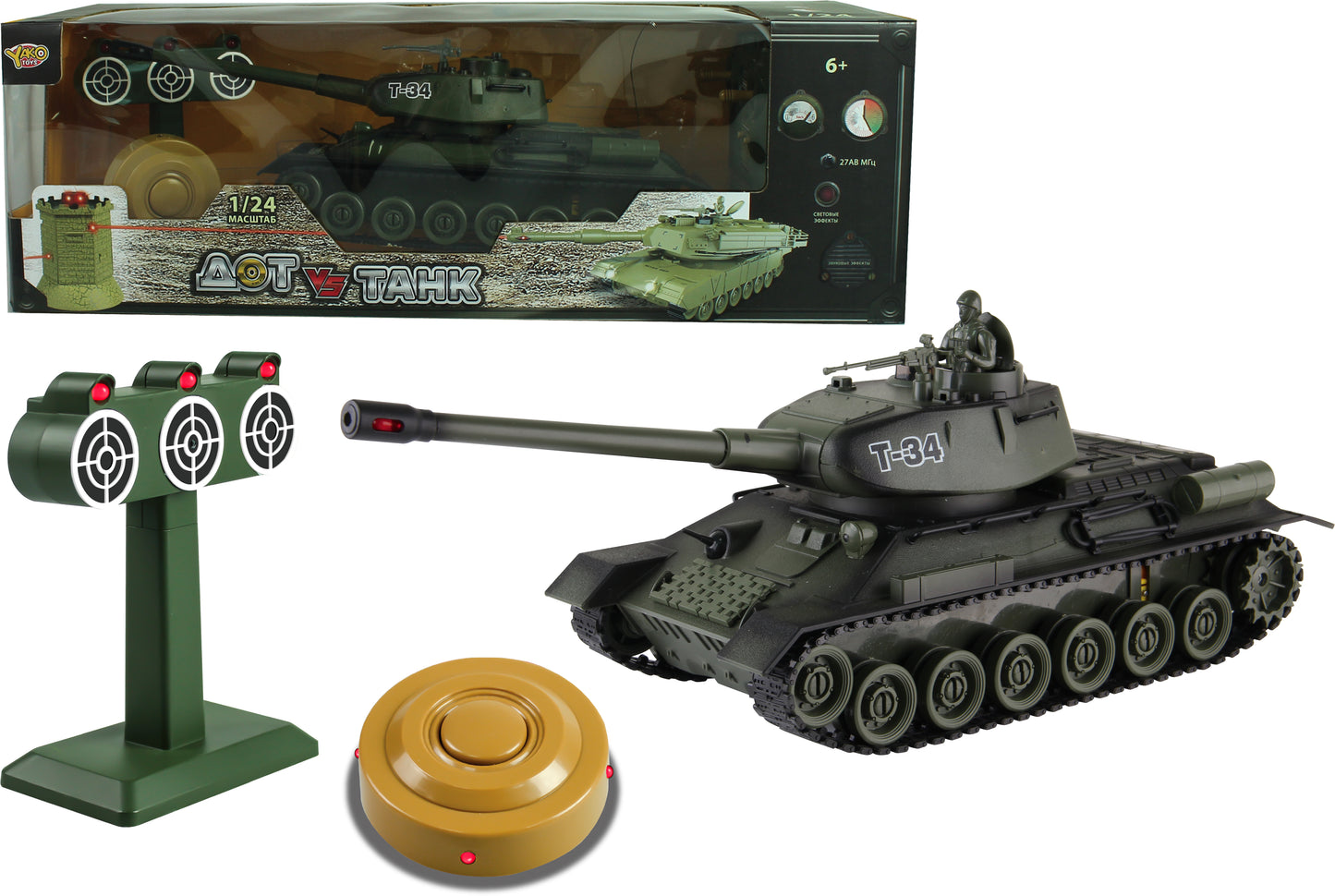 R/C Tank 1:24 T34 vs Terč