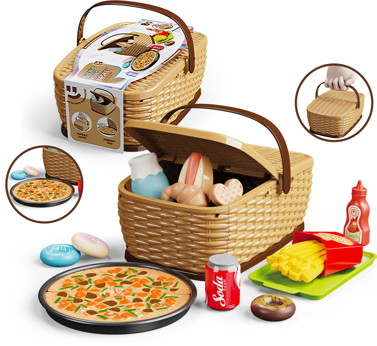 Dětský piknikový košík - Pizza set