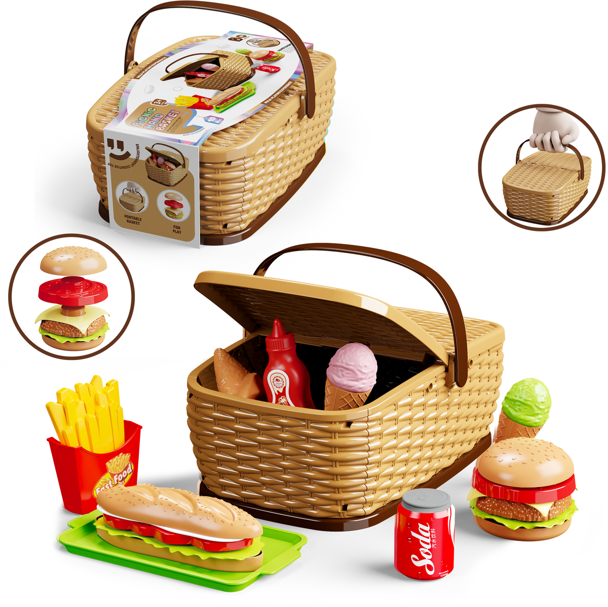 Dětský piknikový košík - Burger set