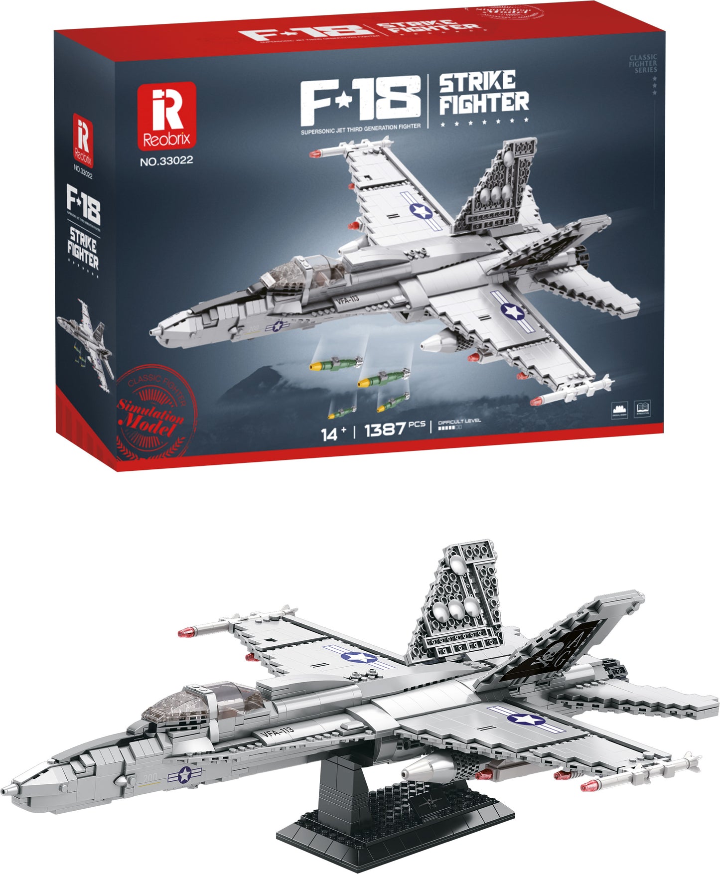 Stavebnice Stíhačky F-18 - 1387 Dílků