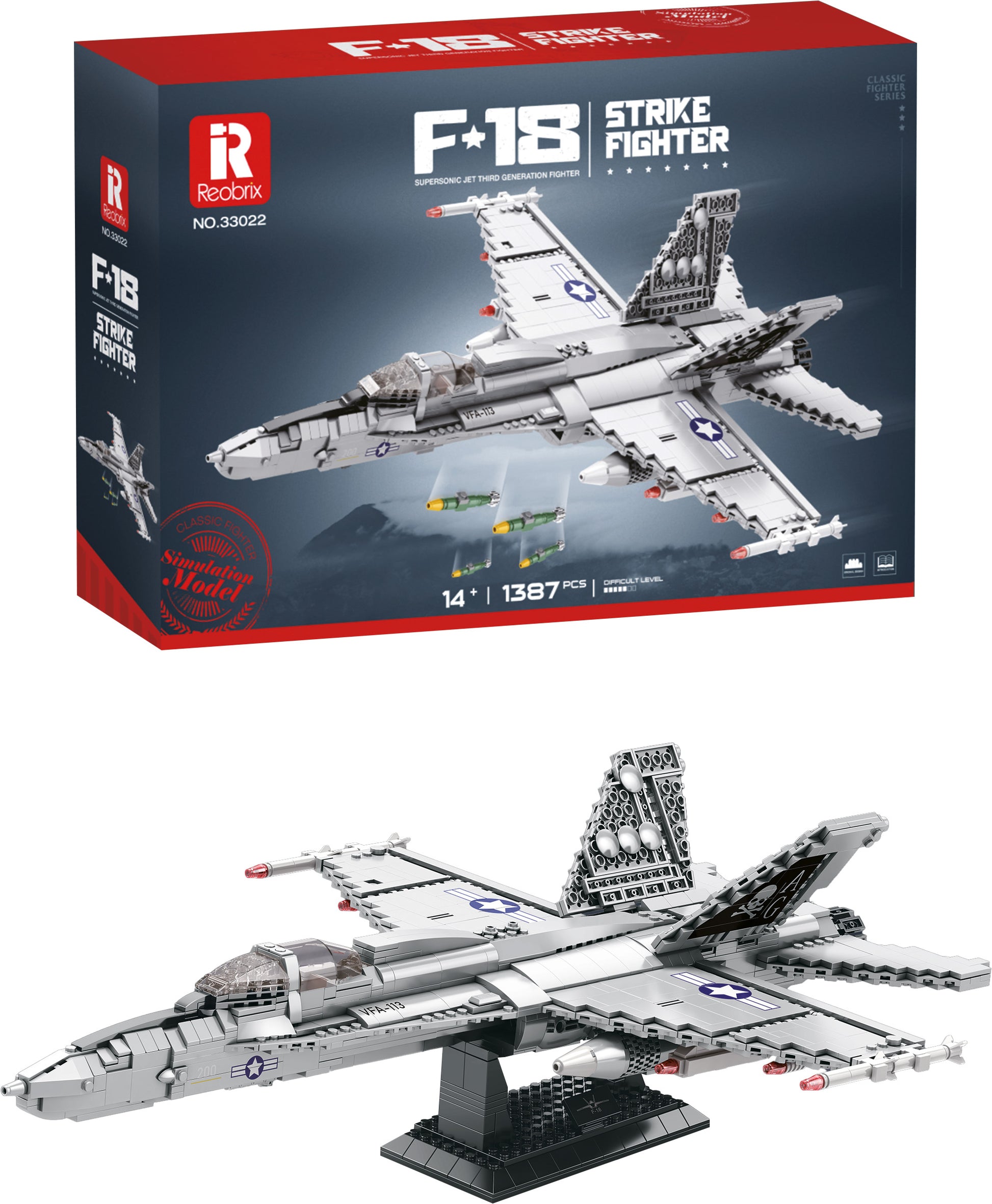 Stavebnice Stíhačky F-18 - 1387 Dílků