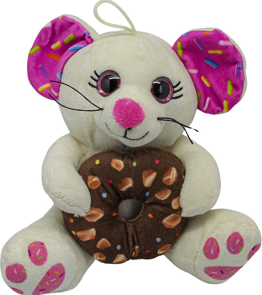 Myš s donutem bílá 20 cm