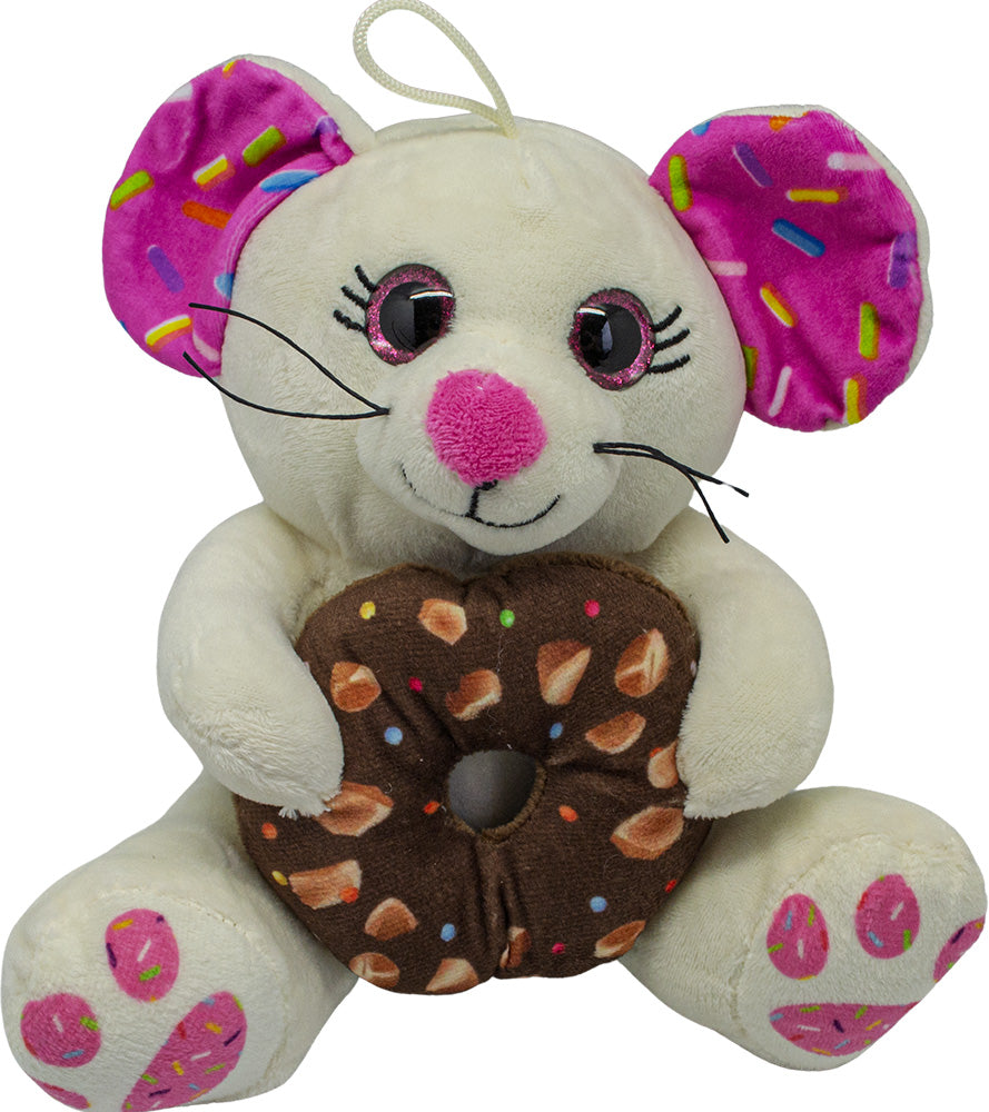 Myš s donutem bílá 20 cm