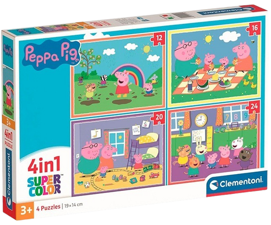 Clementoni - Puzzle 4v1 Prasátko Peppa (12+16+20+24 dílků)