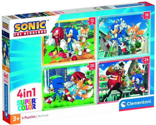 Clementoni - Puzzle 4v1 Sonic (12+16+20+24 dílků)