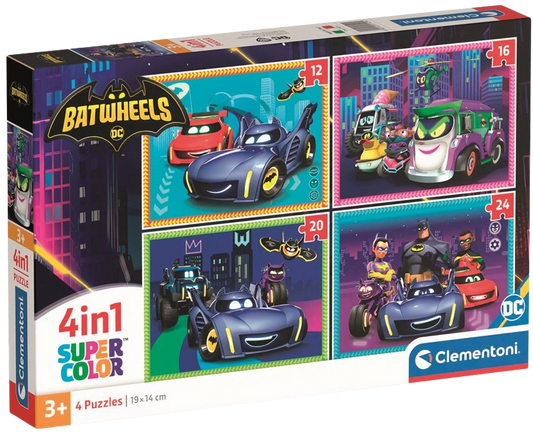 Clementoni - Puzzle 4v1 Batwheels 4v1 (12+16+20+24 dílků)