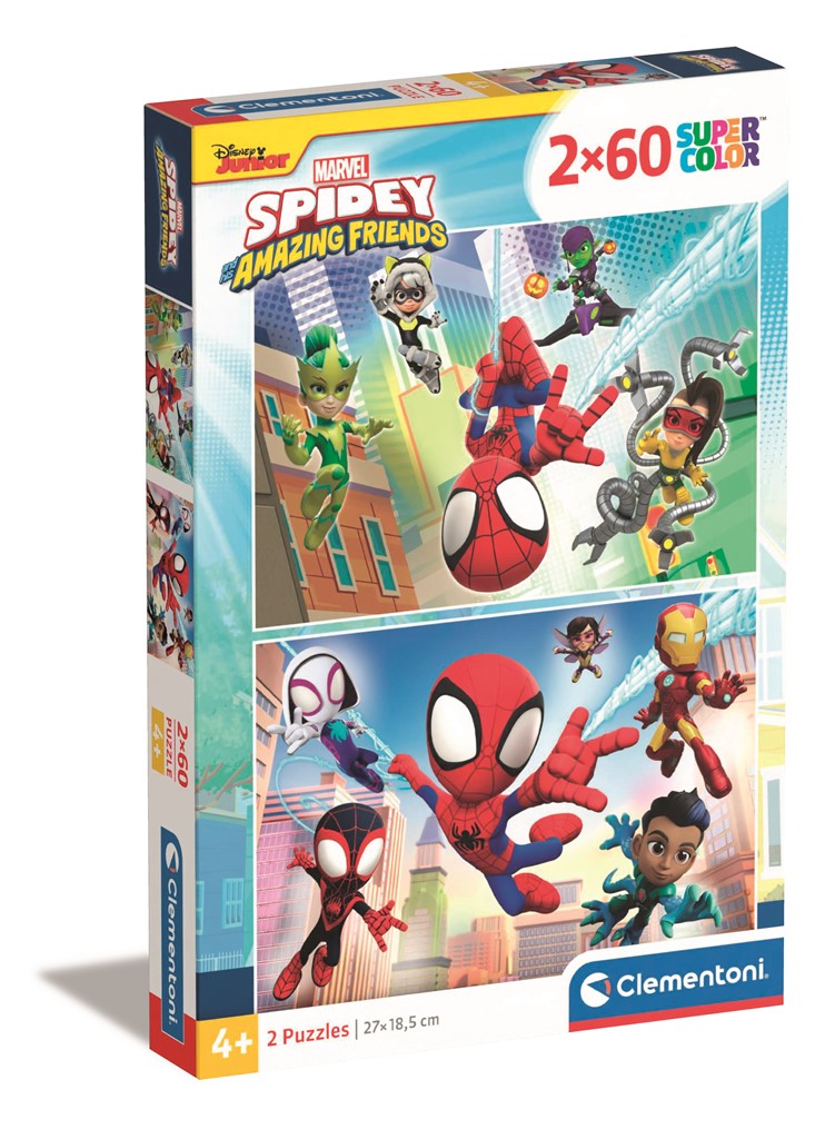 Clementoni - Puzzle 2x60 Spidey a jeho úžasní přátelé