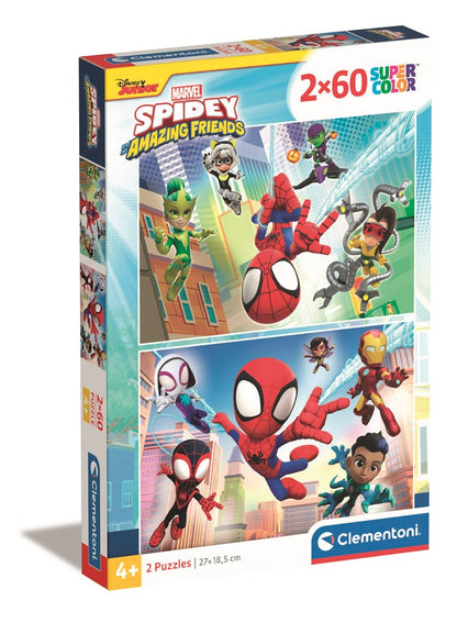 Clementoni - Puzzle 2x60 Spidey a jeho úžasní přátelé