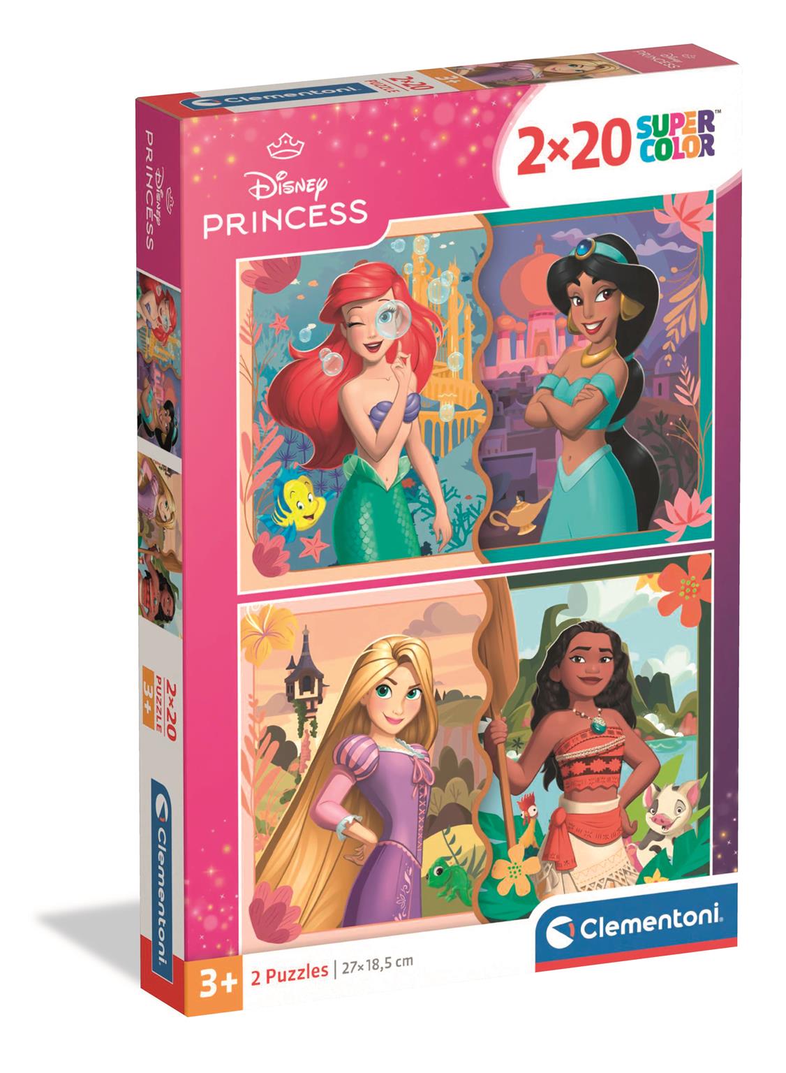 Clementoni - Puzzle 2x20 Disney Princezny