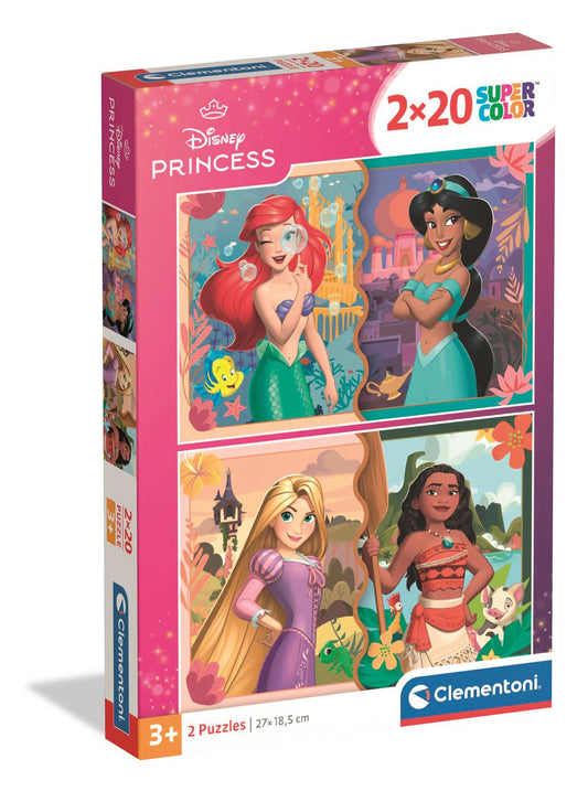 Clementoni - Puzzle 2x20 Disney Princezny