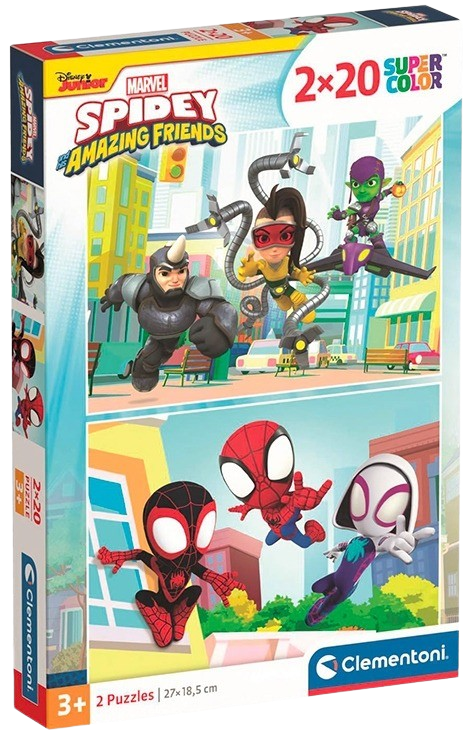 Clementoni - Puzzle 40 Spidey a jeho úžasní kamarádi 2x20 dílků