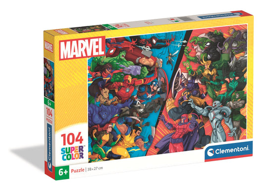 Clementoni - Puzzle 104 Marvel Hrdinové vs. Záporáci