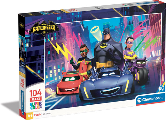 Clementoni - Puzzle 104 maxi Batwheels