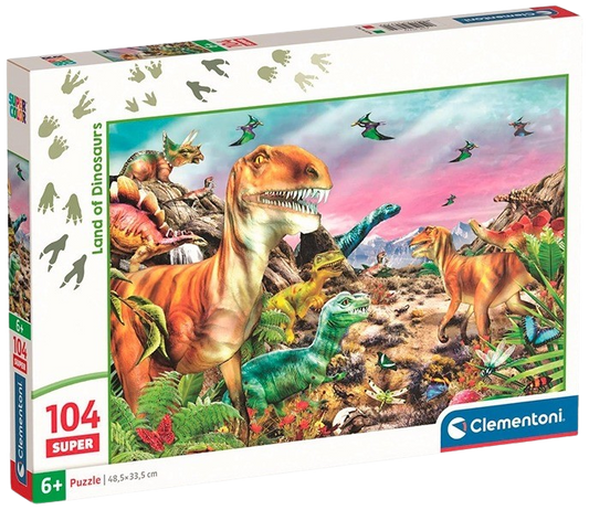 Clementoni - Puzzle 104 Země dinosaurů