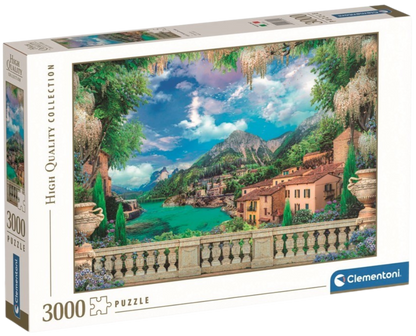 Clementoni - Puzzle 3000 Rozkvetlá terasa u jezera