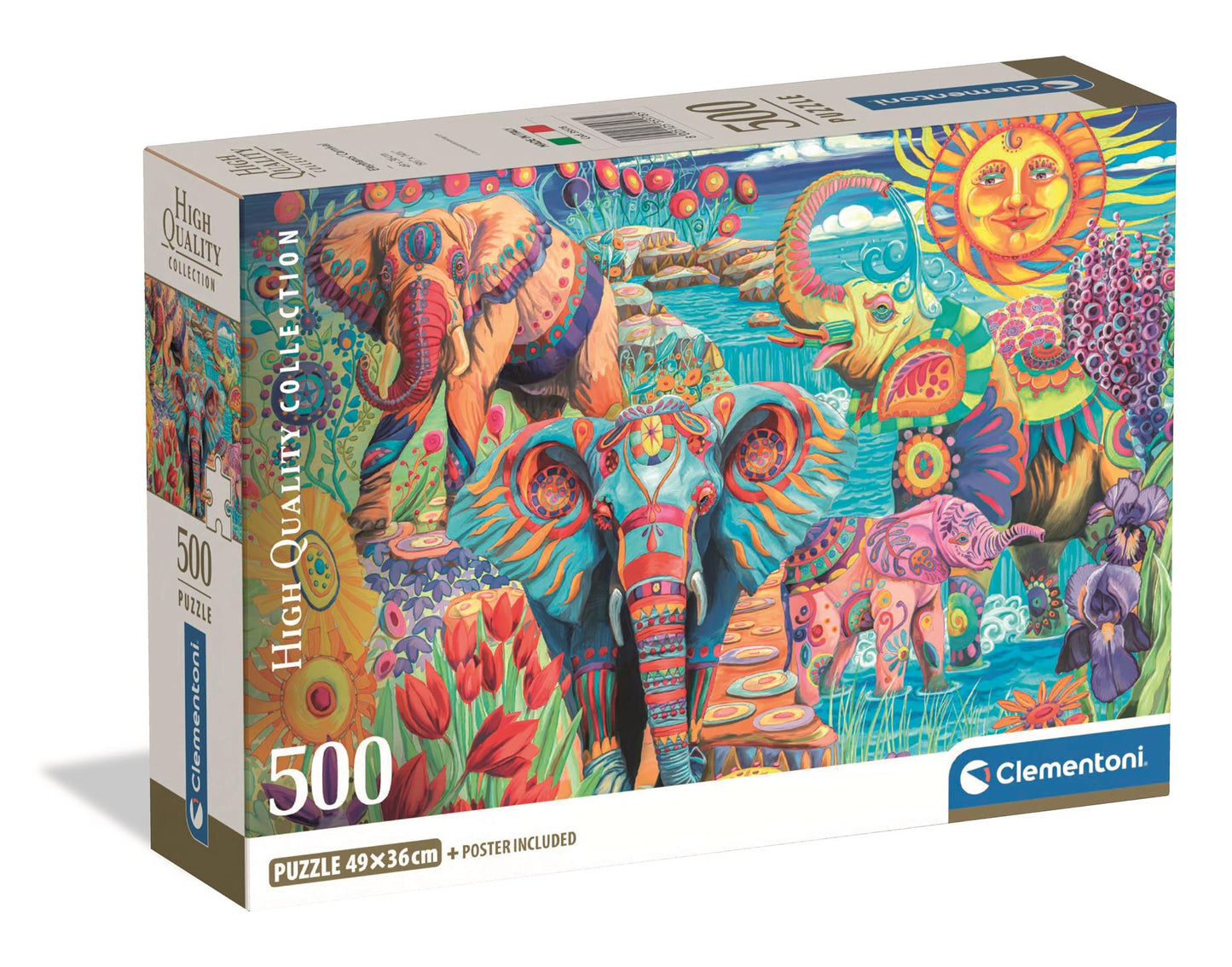 Clementoni - Puzzle 500 Karneval slonů