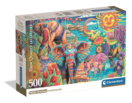 Clementoni - Puzzle 500 Karneval slonů