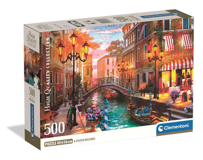 Clementoni - Puzzle 500 Západ slunce nad Benátkami