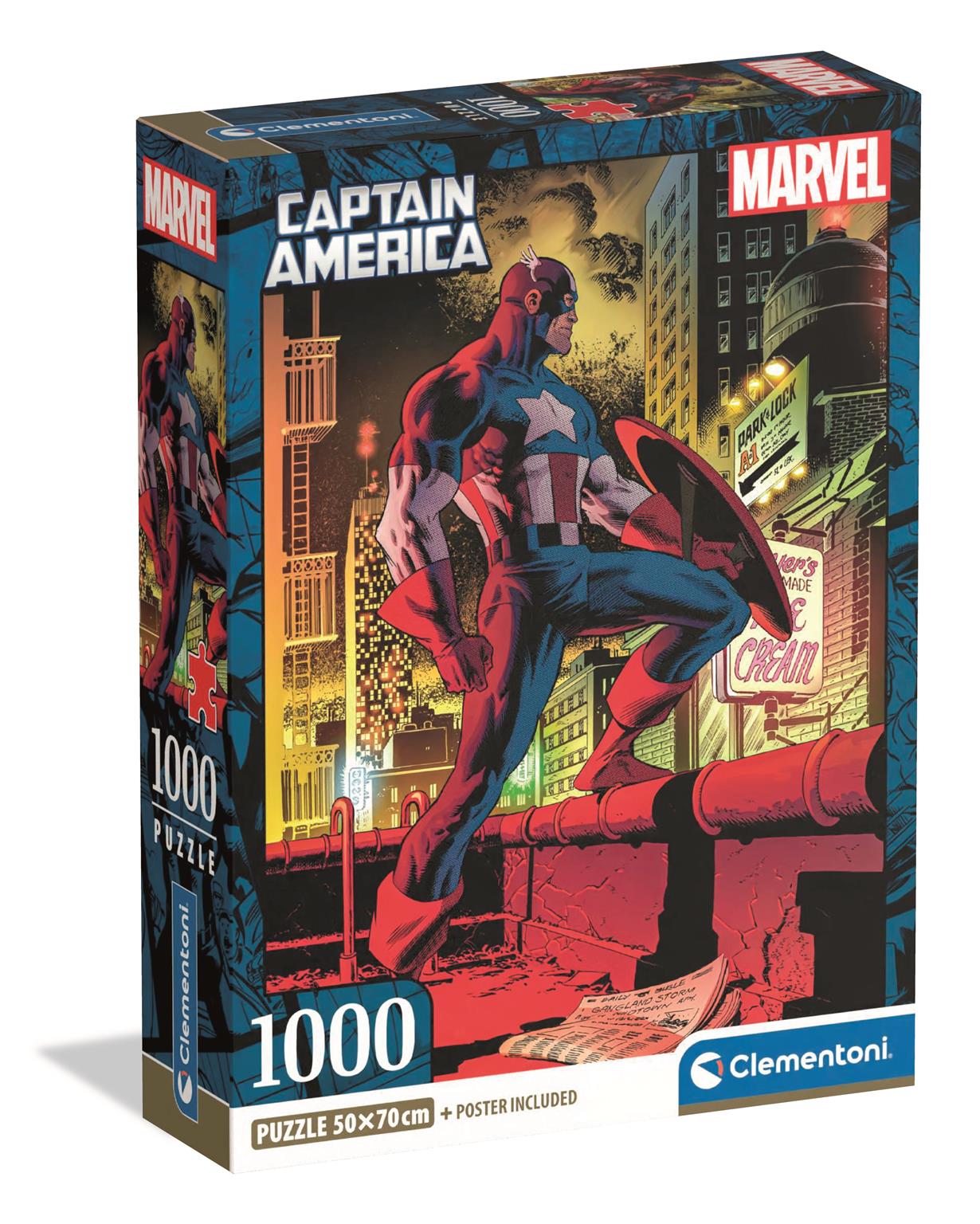 Clementoni - Puzzle 1000 Marvel Captain America