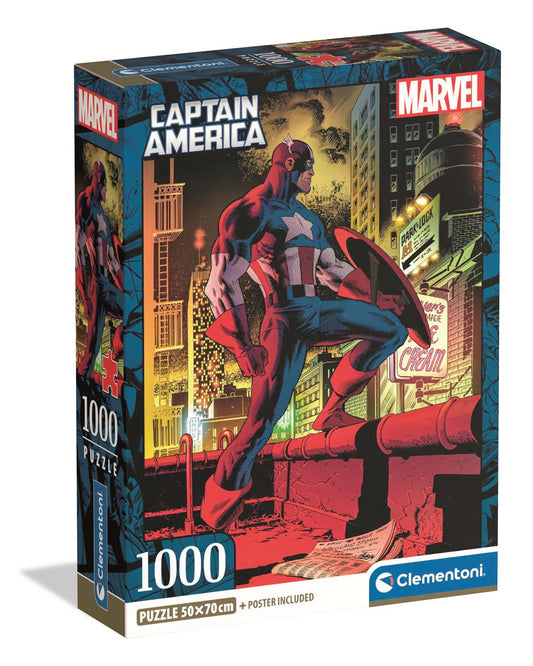Clementoni - Puzzle 1000 Marvel Captain America