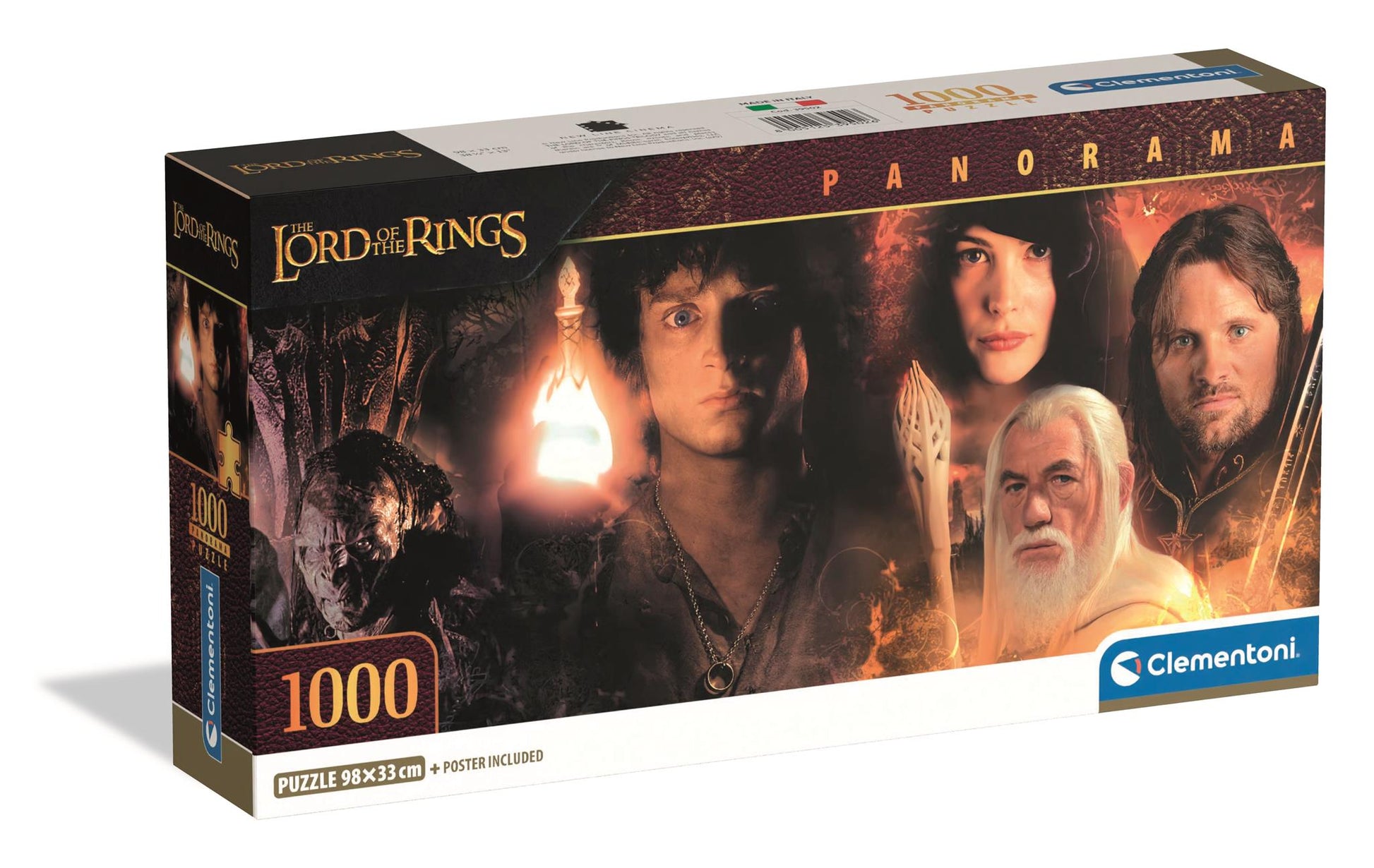 Clementoni - Puzzle 1000 Panorama Pán prstenů