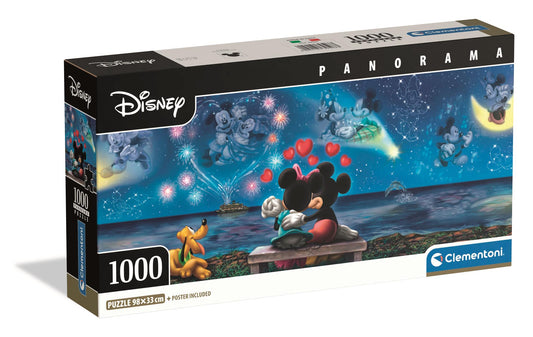 Clementoni - Puzzle 1000 Panorama Mickey a Minnie