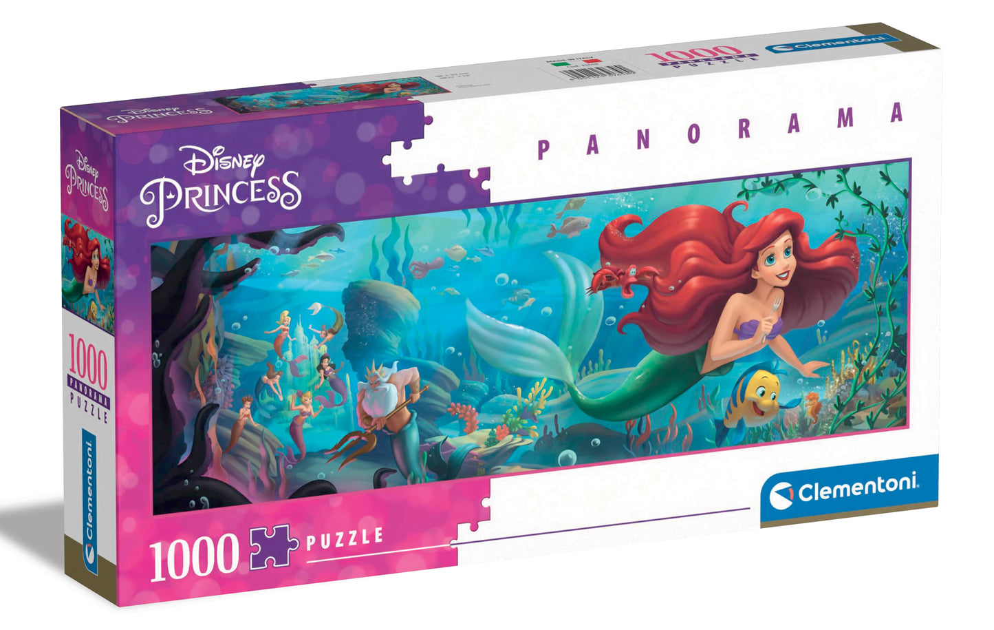 Clementoni - Puzzle Panorama 1000 Disney Malá mořská víla
