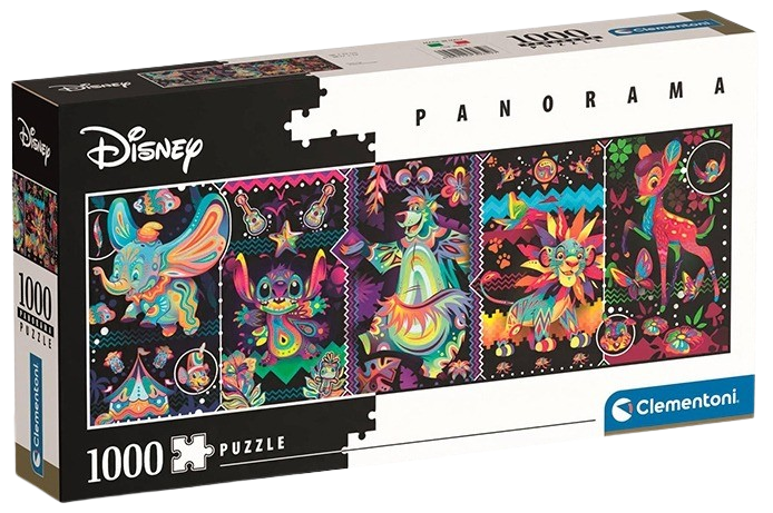 Clementoni - Puzzle 1000 Panoramatické puzzle Disney: Radost