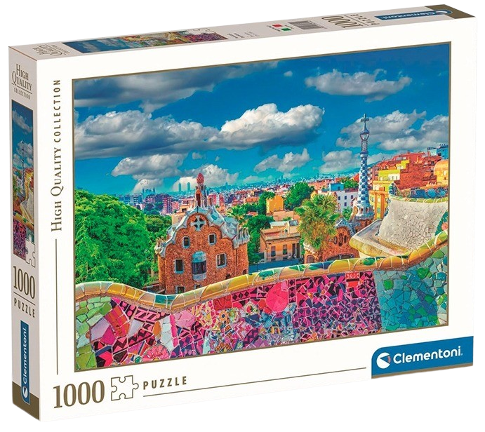 Clementoni - Puzzle 1000 Park Güell, Barcelona