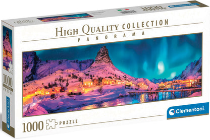 Clementoni - Puzzle Panorama 1000 Polární noc nad Lofoty