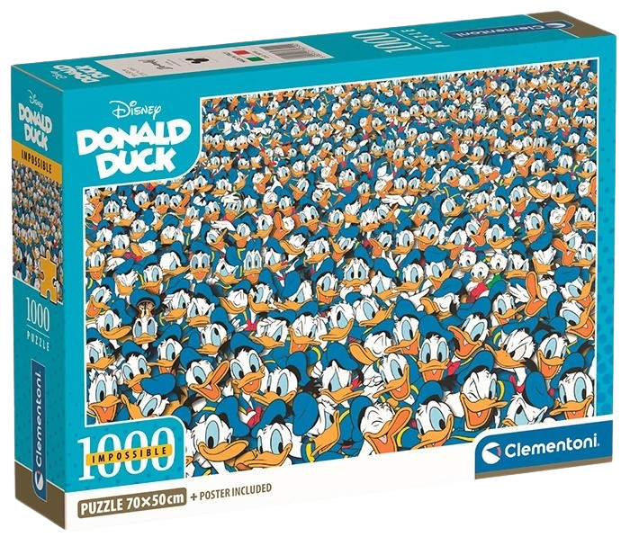 Clementoni - Puzzle 1000 Impossible: Kačer Donald