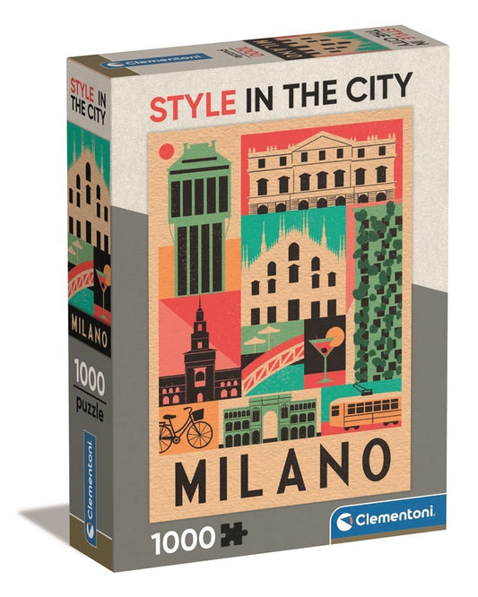 Clementoni - Puzzle 1000 Style in the city Milano Compact box
