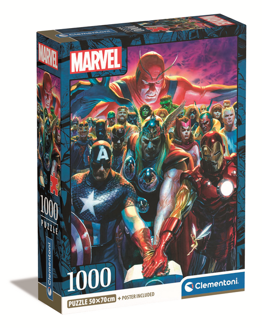 Clementoni - Puzzle 1000 Marvel Avengers - Compact