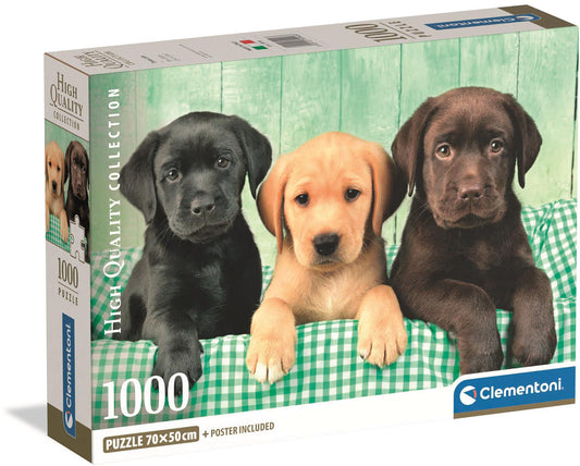 Clementoni - Puzzle 1000 Tři labradoři