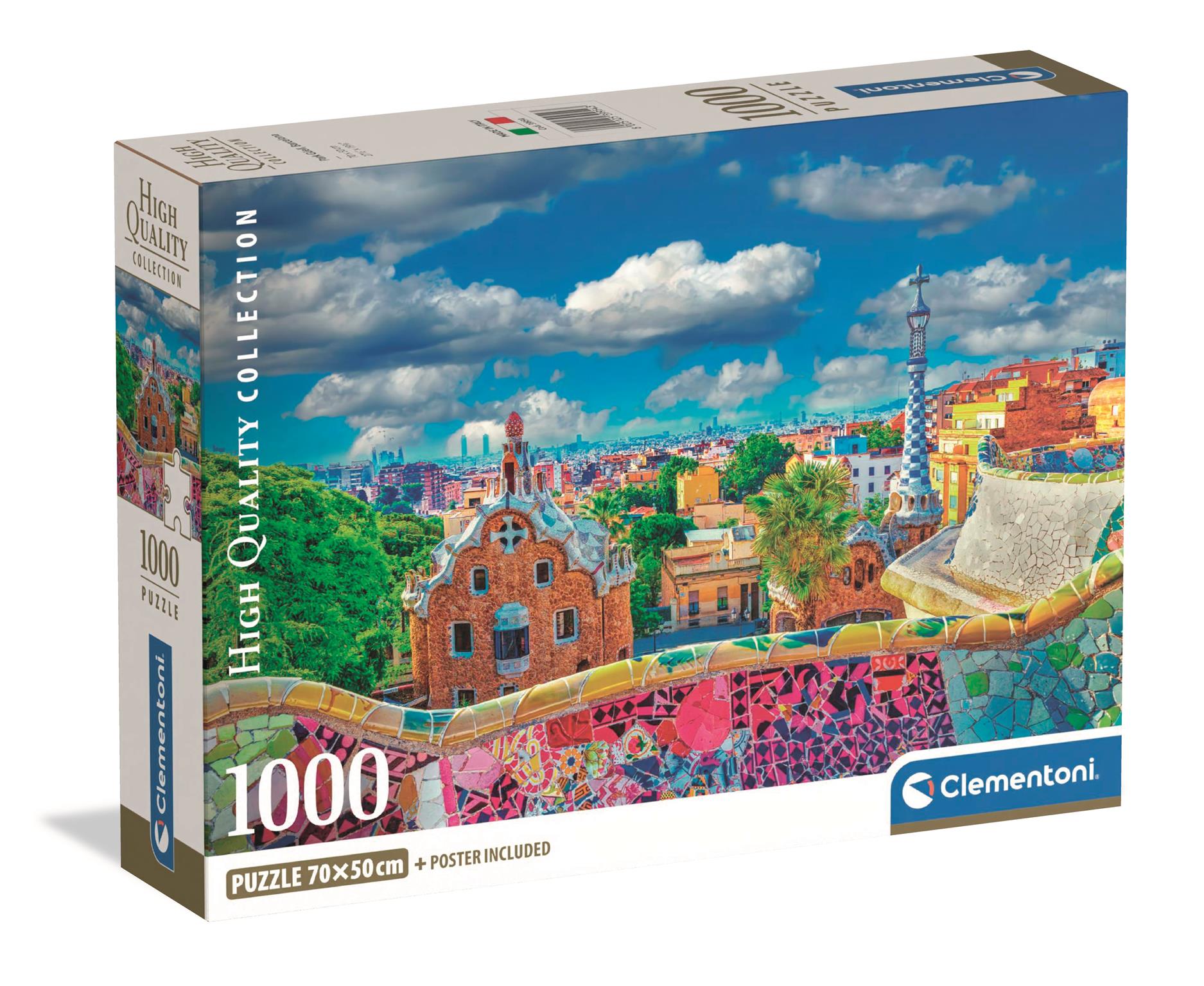Clementoni - Puzzle 1000 Park Güell, Barcelona