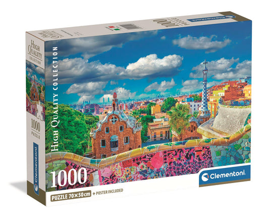 Clementoni - Puzzle 1000 Park Güell, Barcelona