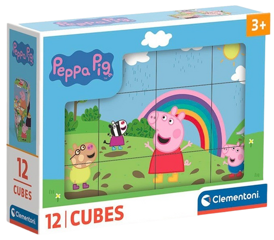 Clementoni - Obrázkové kostky - Prasátko Peppa 12 kostek