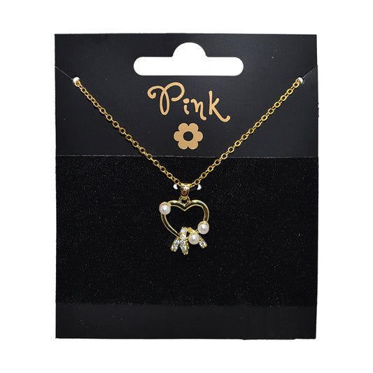 Pozlacený řetízek s přívěskem SRDCE a PERLY