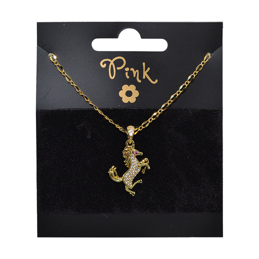 Pozlacený řetízek s přívěskem KŮŇ