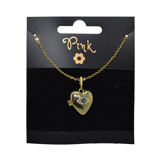 Pozlacený řetízek s přívěskem s otevíracím SRDCEM