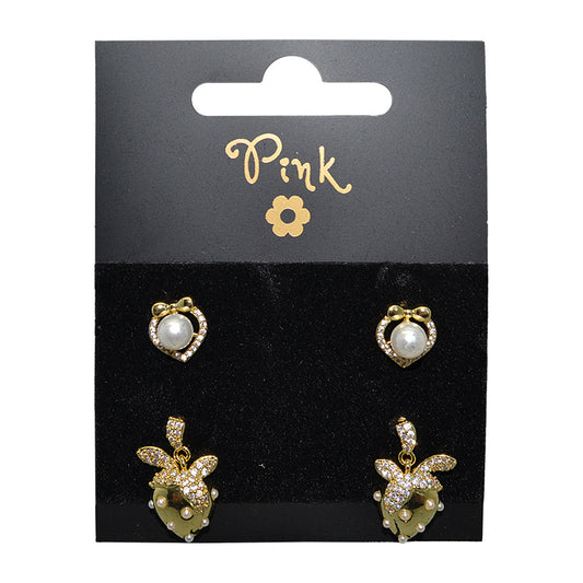 Pozlacené náušnice SET 4 ks DARY MOŘE s PERLY