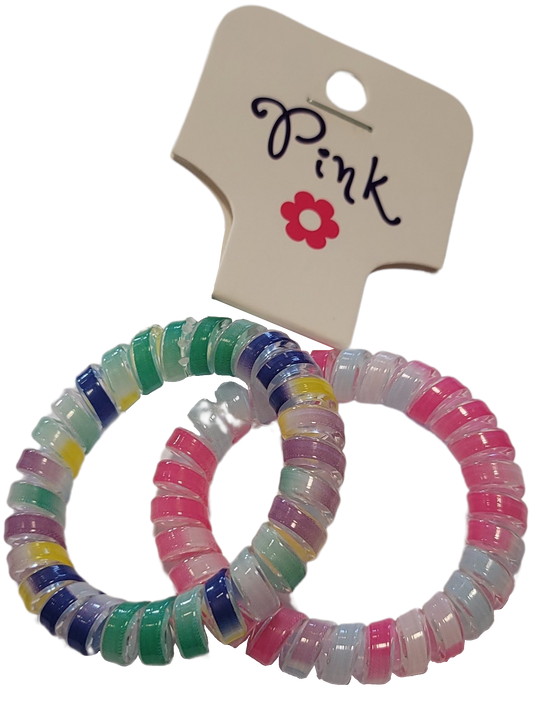 PINK - Spirálové gumičky do vlasů barevné 2ks