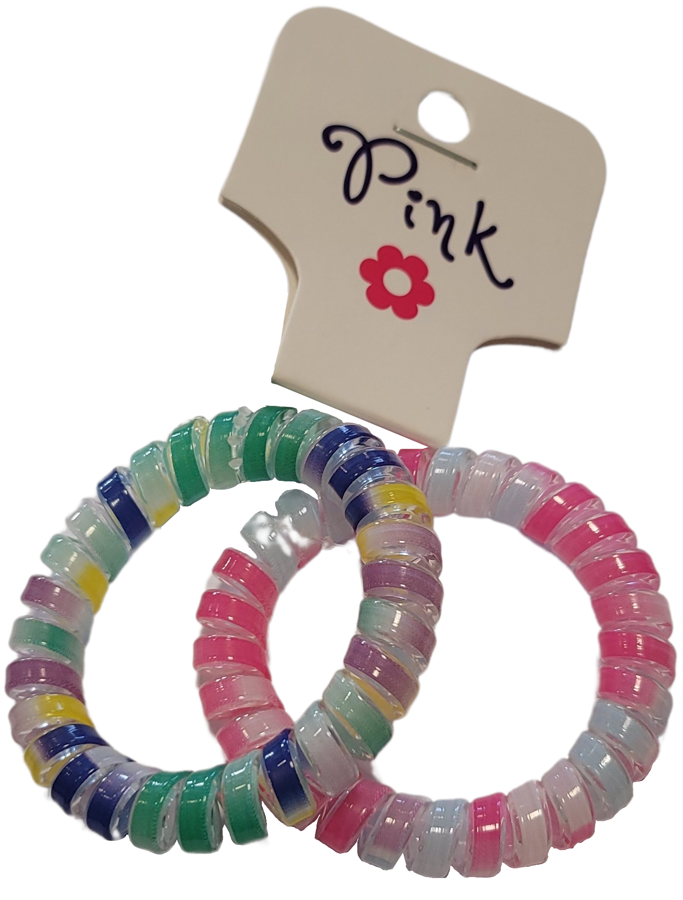 PINK - Spirálové gumičky do vlasů barevné 2ks
