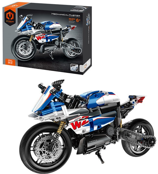 MECHANICAL MASTER - Stavebnice Silniční motorka modrá 542 ks
